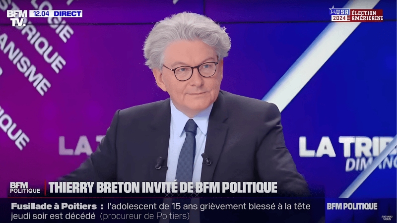 Intervention de Thierry BRETON pour parler de politique